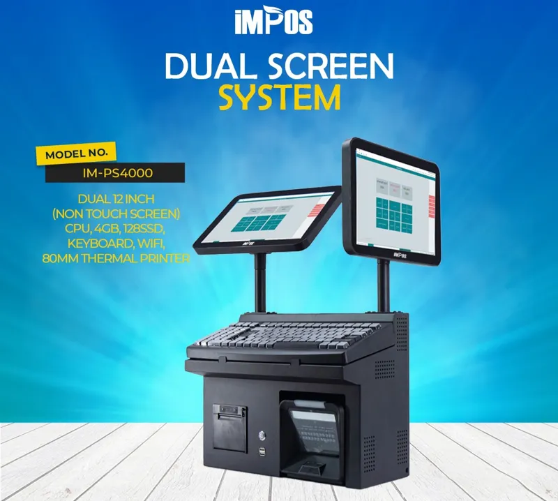 CY-4000 DUAL SCREEN BLACK POS/J1900/4GB/128SSD