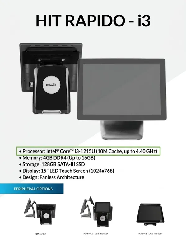 Hanasis Hit Rapido -Peripheral Options - Intel® Core™ i3-1215U (10M Cache, 4.40 GHz)