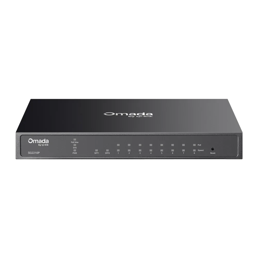 سويتش TP-Link Omada SG2210P جيجابت ذكي بـ 8 منافذ PoE+